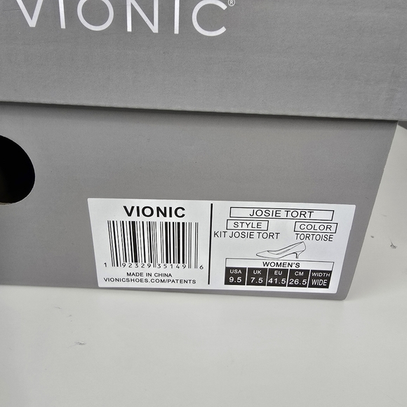 New Vionic Josie Kitten Heel Patent Leather Tortoise Print 9.5W Careerwear Chic - Picture 2 of 12